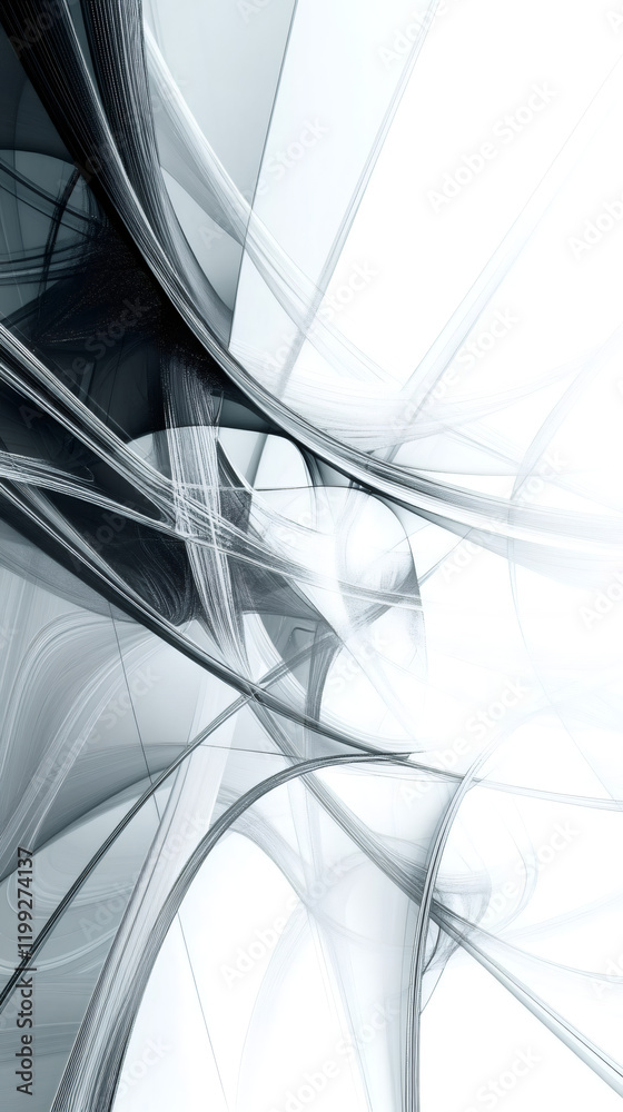 Fototapete dynamic lines and curves merging to create motion and energy, perfect for technology, innovation, or