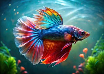 Fototapeta premium Explore breathtaking betta fish photography; showcasing vibrant colors and unique patterns.