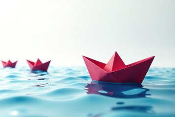 Obraz premium Paper Boat Breakthrough: New Opportunities