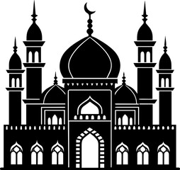 mosque silhouette vector illustration