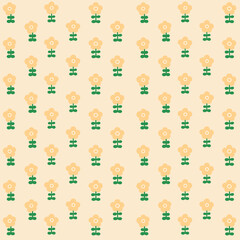 노란색 배경의 꽃 모양 패턴