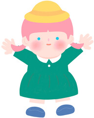 초록 원피스를 입은 소녀