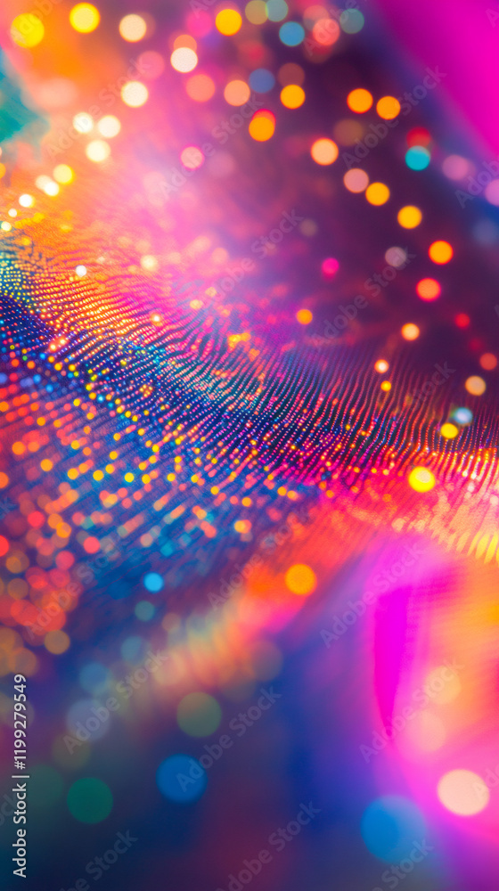 Fototapete colorful bokeh blending with wavy surface, generating dynamic festive luminosity and vibrant visual 