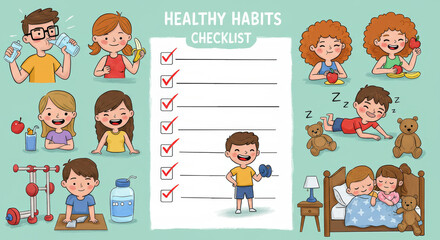 Children's guide to healthy habits: eating, exercising, and resting well