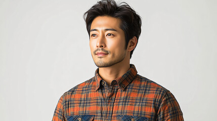 Fototapeta premium a man in a plaid shirt