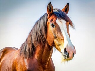 Fototapeta premium Vintage Clydesdale Portrait - Adorable Farm Animal
