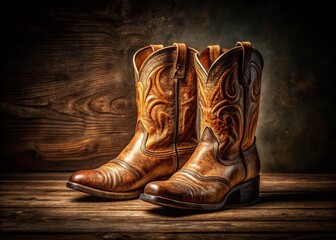 Vintage Cowboy Boots Low Light Photography