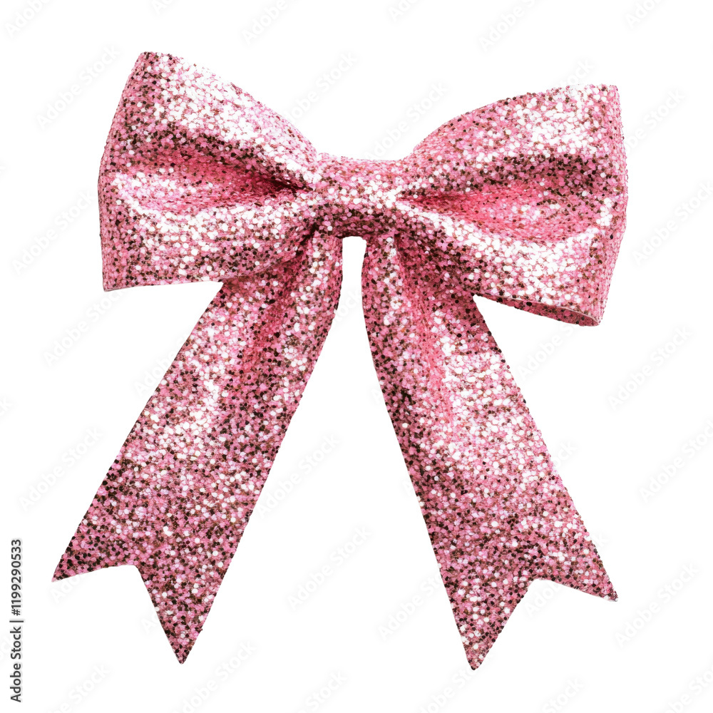 Wall mural Pink glitter bow isolated