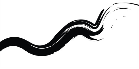 Black Brush strokes isolated on white background. Brush strokes grunge background. Vector brush stroke texture.