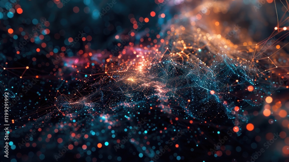 Poster experience the beauty of visualizing a network of nodes and links, showcasing intricate connections 