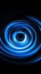 Digital technology blue and black spiral lines poster background