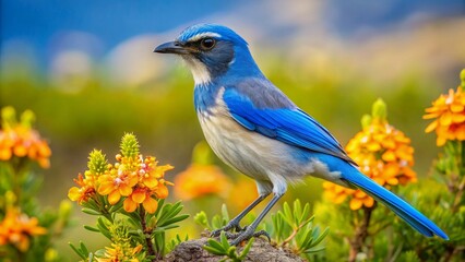 Western Scrub-Jay in Uvalde County Hill Country Texas - Rule of Thirds