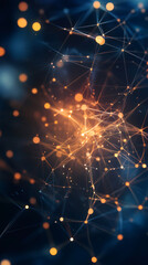 Fototapeta premium Plexus network connecting glowing dots and lines forming a futuristic digital data visualization