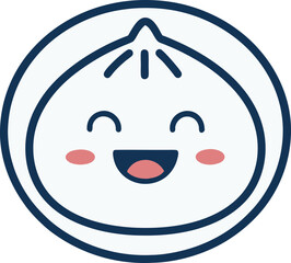 Cute Smiling Dumpling Minimalist Logo Design