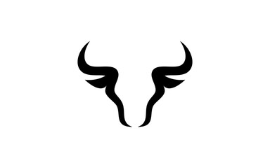horn logo vector illustration, minimalist horn bull logo template