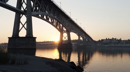 Fototapeta premium Steel Bridge at Sunset
