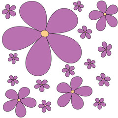 seamless pattern with purple flowers