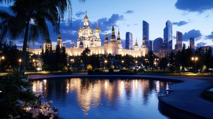 Obraz premium City Cathedral at Dusk