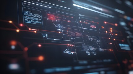 Futuristic Digital Interface System Network Data Display