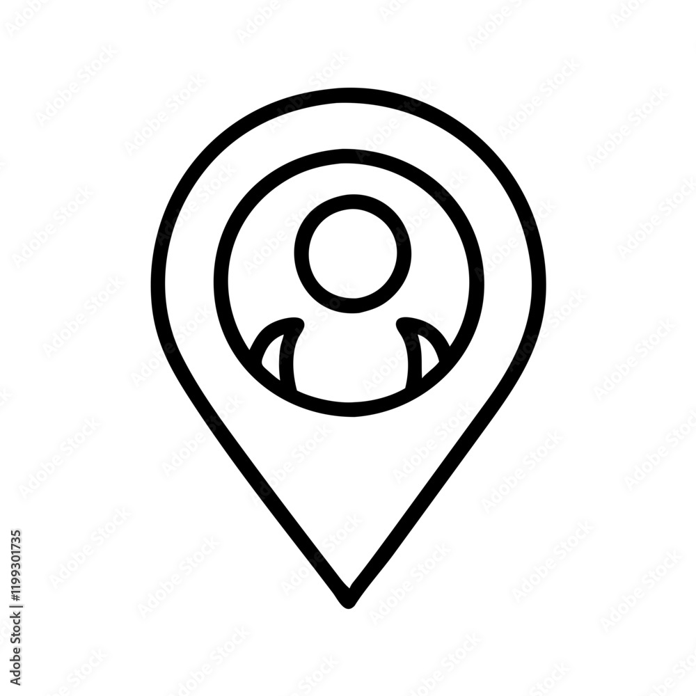 Poster user location detection icon representing geolocation for websites and mobile applications