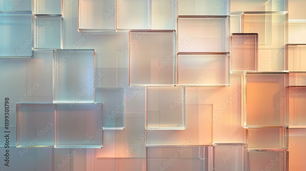 Aufkleber abstract background with translucent cubes