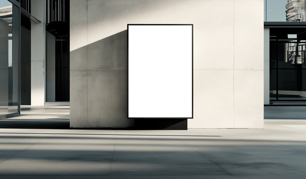 Mockup poster city box. Template poster advertising citylight. City format board, urban style, billboard in city. Mockup poster, city light box, street billboard, citylight. Realistic style photo