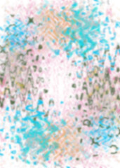 An abstract transparent psychedelic wavy vignette design element overlay.