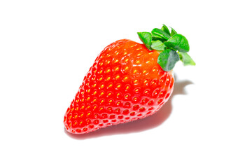 One strawberry isolated on white background