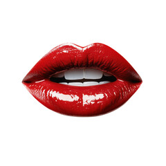 Obraz premium Bold red lips with a glossy finish 