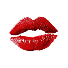 Bold red lips showcasing vibrant lipstick color and texture against a clean white background