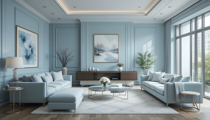 Fototapeta premium Contemporary Living Room Interior: Celeste Furnishings