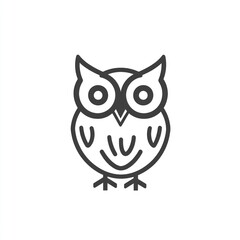 Fototapeta premium Simple owl line art illustration, perfect for children's books or educational materials