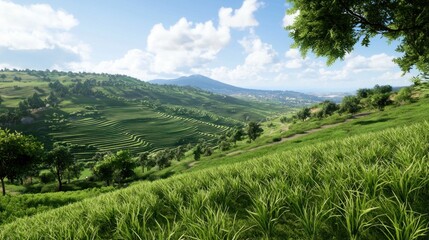 Obraz premium Serene Hillside Landscape