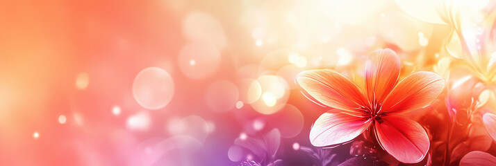 Fototapeta premium Bright And Vibrant Floral Scene With Abstract Bokeh