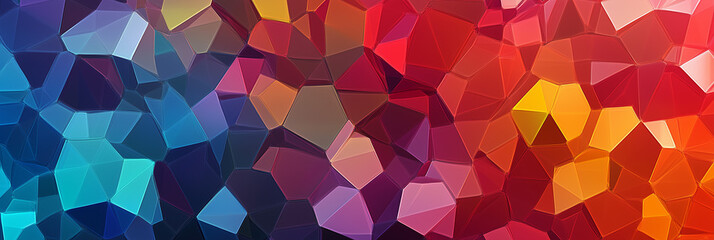 Fototapeta premium Vibrant Polygonal Mosaic Art With Rich Multicolor Shades