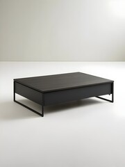 Modern Coffee Table with Hidden Storage in Neutral Finish