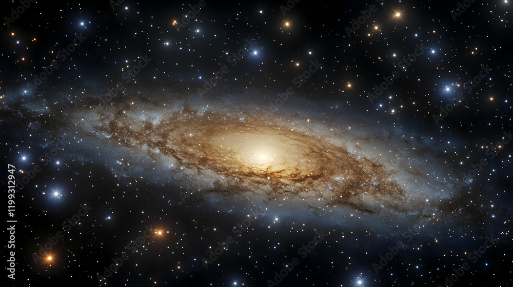 Canvas Prints high-resolution 3d rendering of the milky way galaxy with detailed star clusters and glowing nebulae
