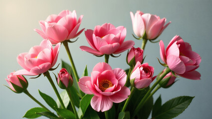 Naklejka premium Detailed Photorealistic Still Life Flowers