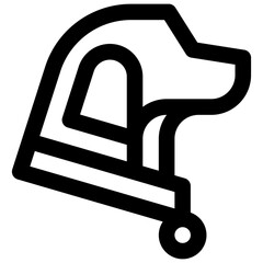 Walking the dog. Editable stroke vector icon.