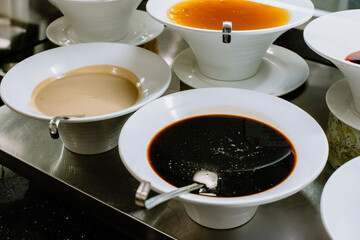 Choice of honeys in the buffet at the hotel, all-inclusive vacation