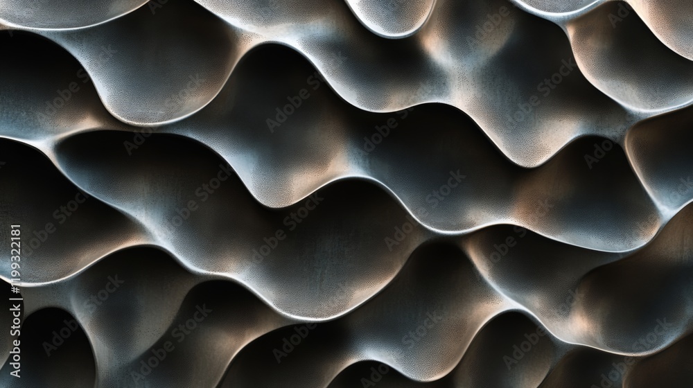 Poster abstract wavy metallic texture background