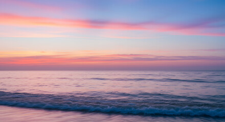 Obraz premium Ethereal Dawn: The Delicate Illumination of the Heavens and the Sea 