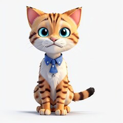 Obraz premium illustration of a cartoon cat face isolated on white background