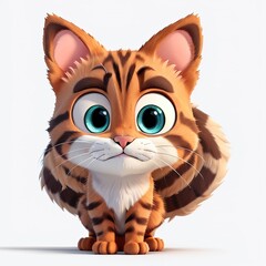 Obraz premium illustration of a cartoon cat face isolated on white background