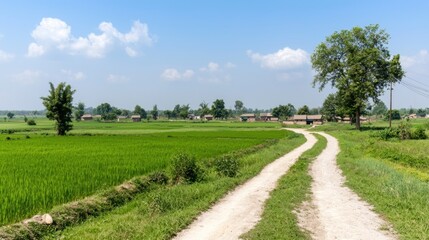 Obraz premium Tranquil Rural Roadside