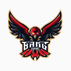 Eagle mascot gaming logo design