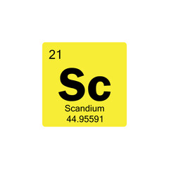 periodic table Scandium colored icon
