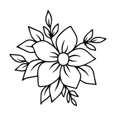 Hand drawn floral decorative elements