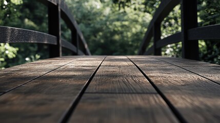 Wooden Bridge Path Through Lush Greenery: A Tranquil Escape