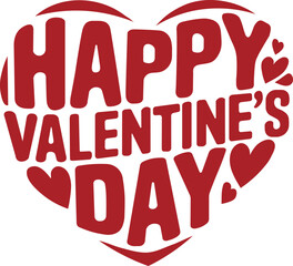 HAPPY VALENTINE'S DAY phrase in an arrangement forming a heart